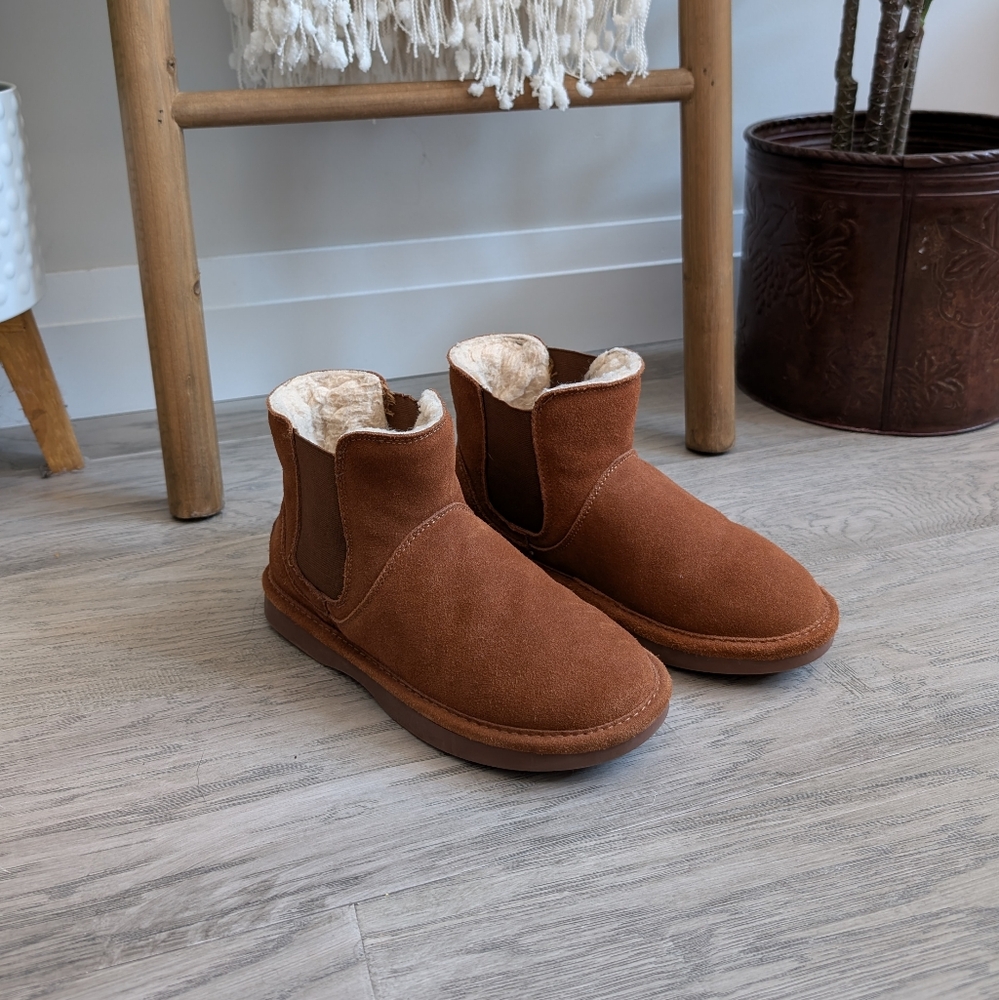 SoftMoc Smoc Suede Leather Slipper Booties